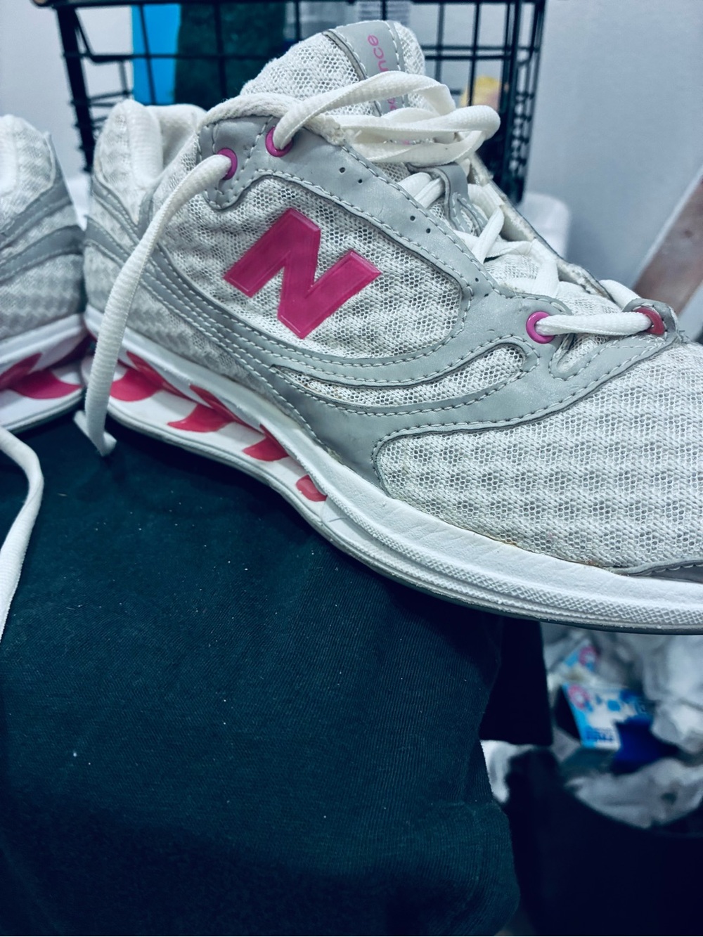 New Balance White and Pink Women's Running Sneakers